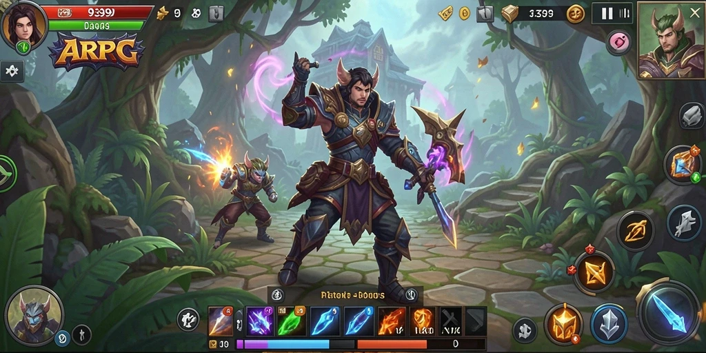 Tampilan gameplay menakjubkan dalam petualangan ARPG.