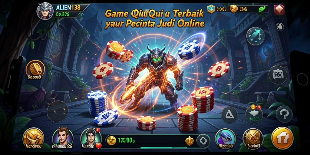 Tampilan gameplay seru dalam permainan QiuQiu ALIEN138.
