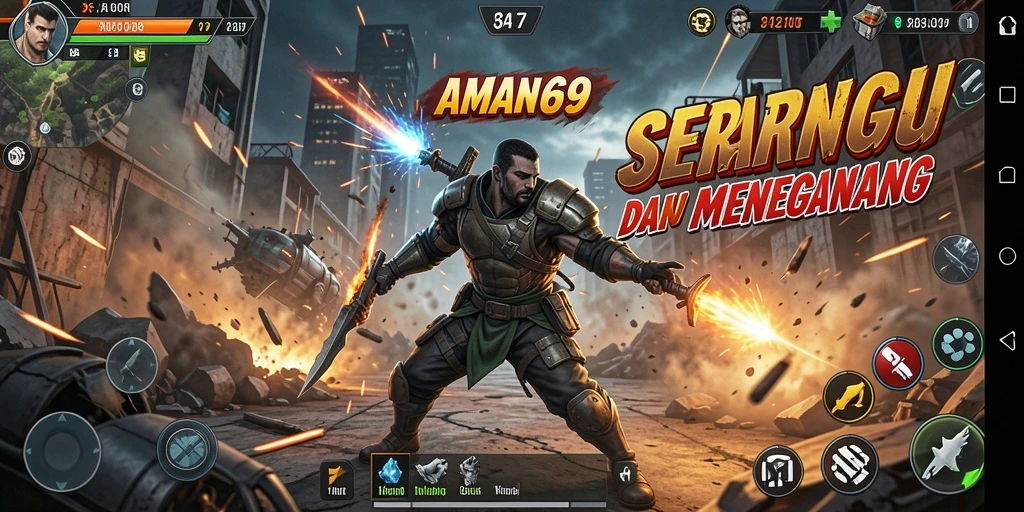 Tampilan seru dari gameplay Fighting di AMAN69.