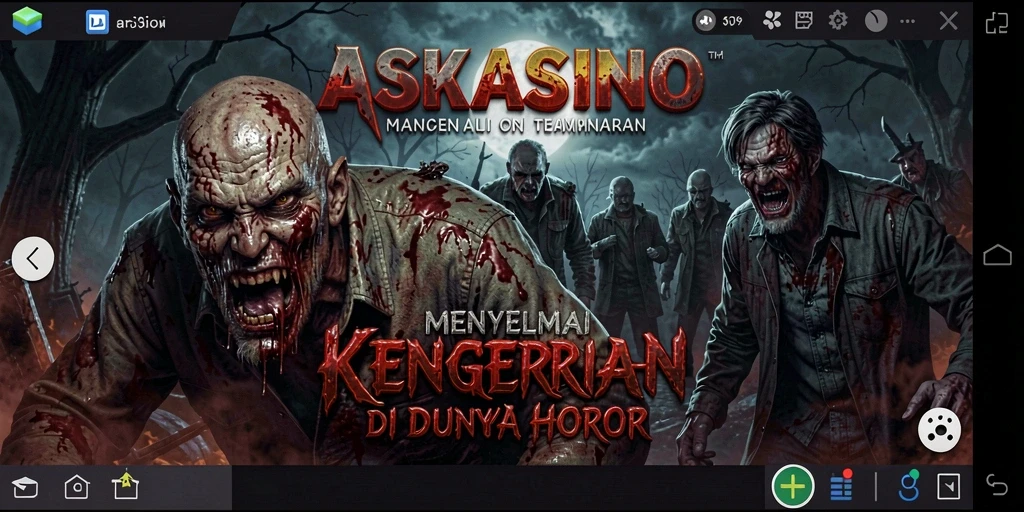 Tangkapan layar dari gameplay menakutkan ASKASINO di kegelapan malam.