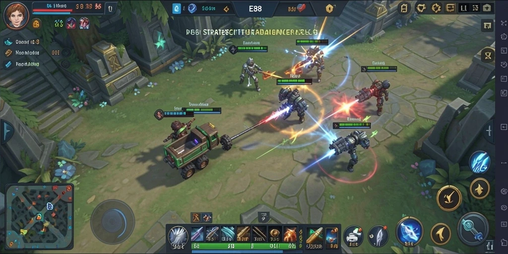 Screenshot E88 menampilkan pertarungan strategi yang intens di dunia SLG.