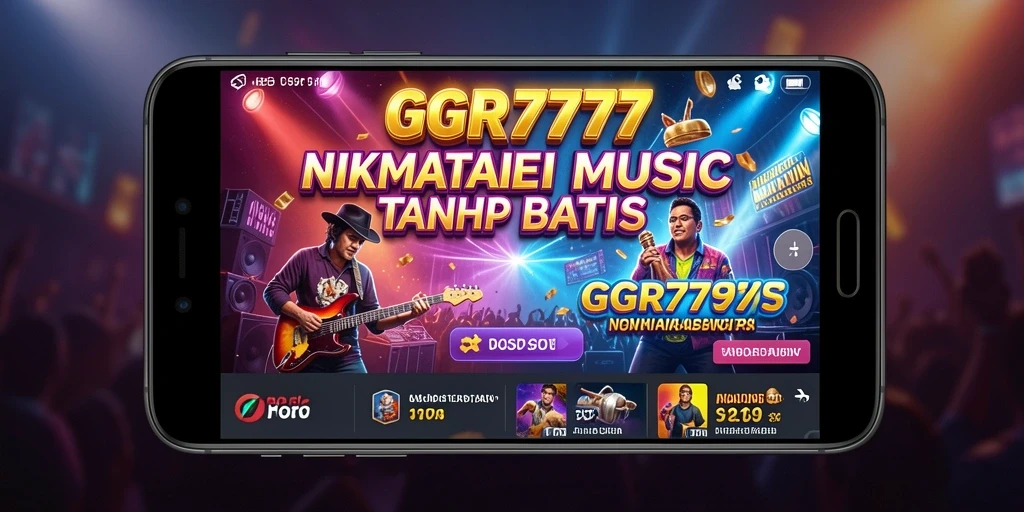 Tampilan gameplay GGR7777 dengan pemutar musik interaktif yang menarik.