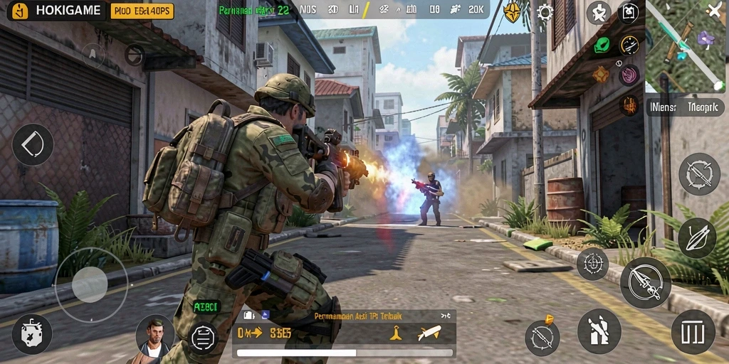 Tangkapan layar menampilkan aksi seru dalam gameplay HOKIGAME.
