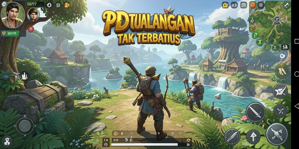 Screenshot gameplay ID777 yang menampilkan eksplorasi dunia terbuka.