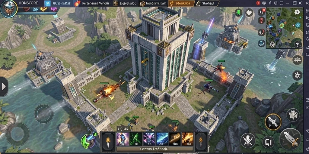Gameplay seru dari IDNSCORE dengan strategi Tower Defense yang menantang.