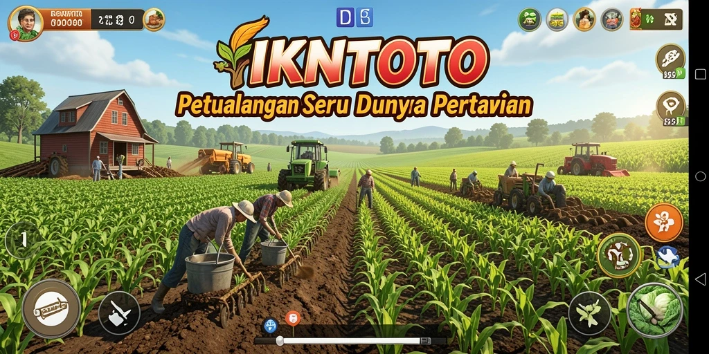 Tampilan gameplay IKNTOTO dengan suasana pertanian yang menawan.