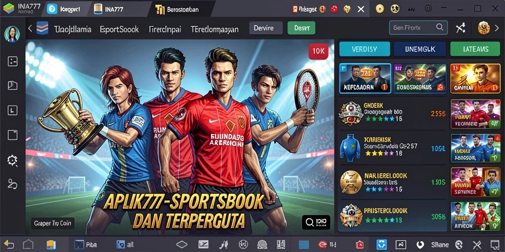 Tampilan gameplay Sportsbook yang menarik dan interaktif di INA777.