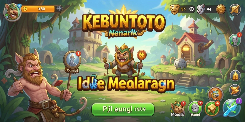 Tampilan gameplay KEBUNTOTO yang menyoroti petualangan Idle yang seru.