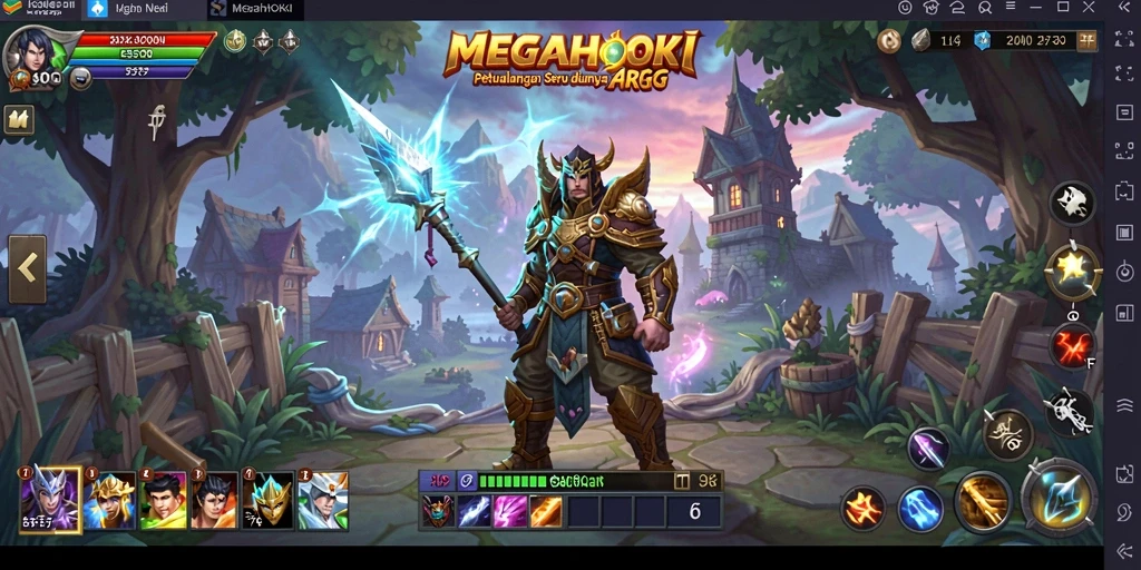 Tampilan gameplay seru dari MEGAHOKI dengan aksi ARPG yang menegangkan.