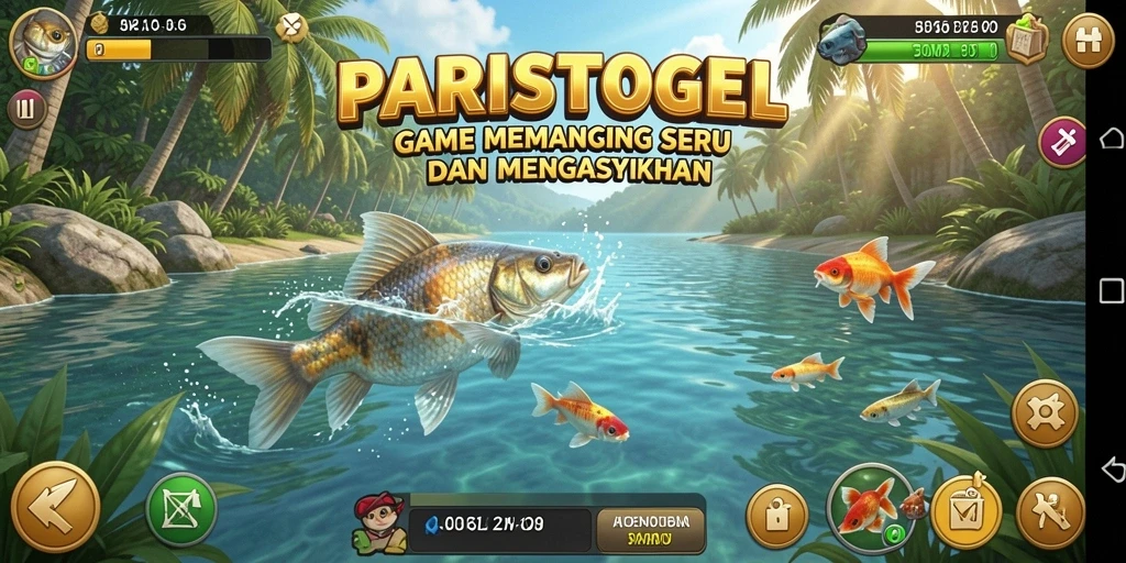 Tampilan gameplay seru dari PARISTOGEL dengan pengalaman memancing yang mendalam.