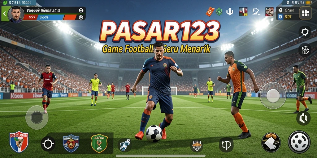 Screenshot gameplay PASAR123 yang menampilkan aksi di lapangan Football.