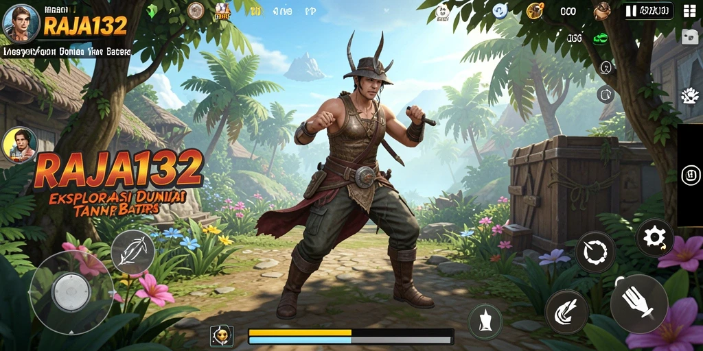 Tampilan gameplay RAJA132 saat menjelajahi dunia luas dan indah.