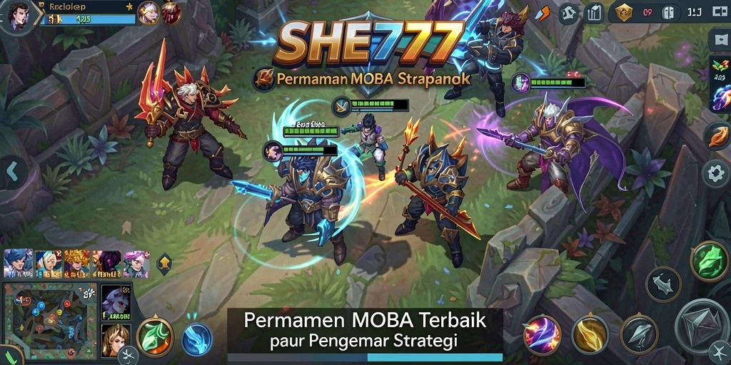 Tangkapan layar gameplay <strong>SHE777</strong> dengan pertarungan epik antar hero.