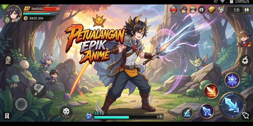 Gameplay menarik dalam dunia anime yang penuh warna.