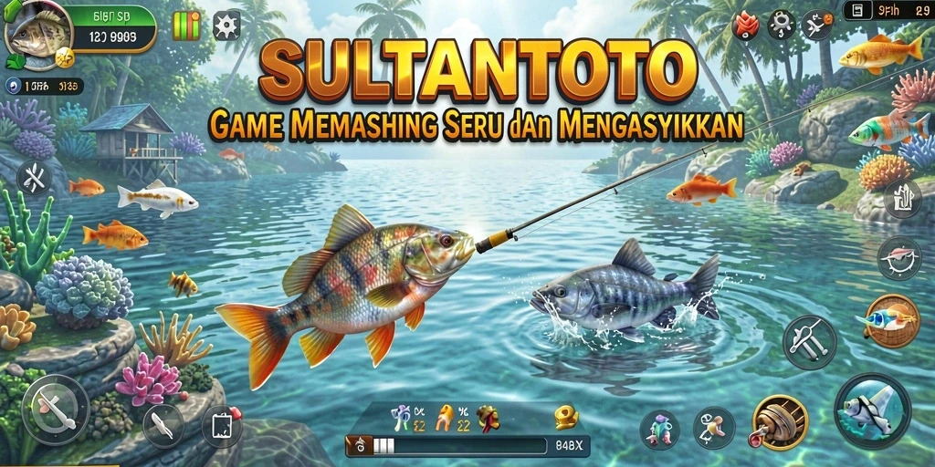 Gameplay SULTANTOTO menampilkan aksi memancing yang seru dan visual menarik.