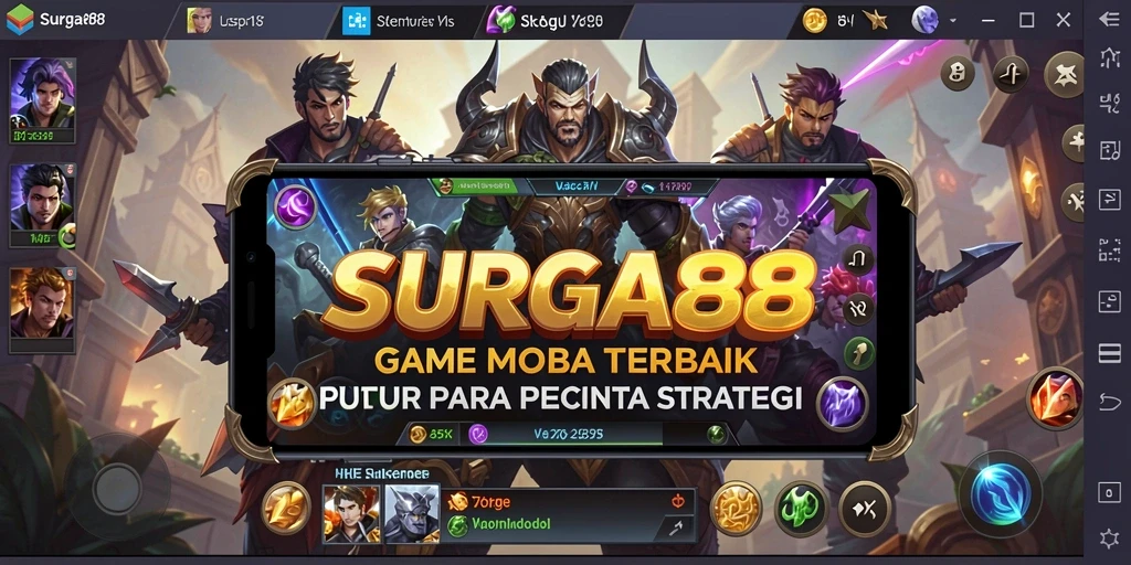 Tangkap aksi seru dalam gameplay MOBA SURGA88.